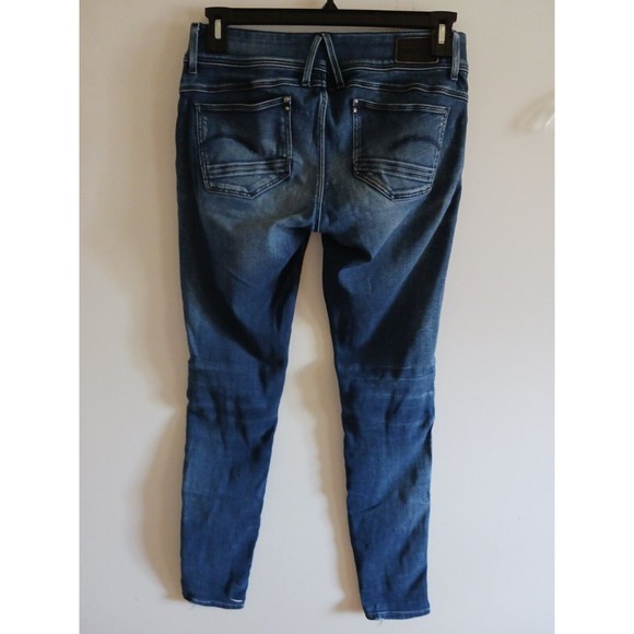 G Raw Medium Wash Jeans Womens Size W29xL34 Blue Skinny Zipper Ankle - Picture 6 of 7